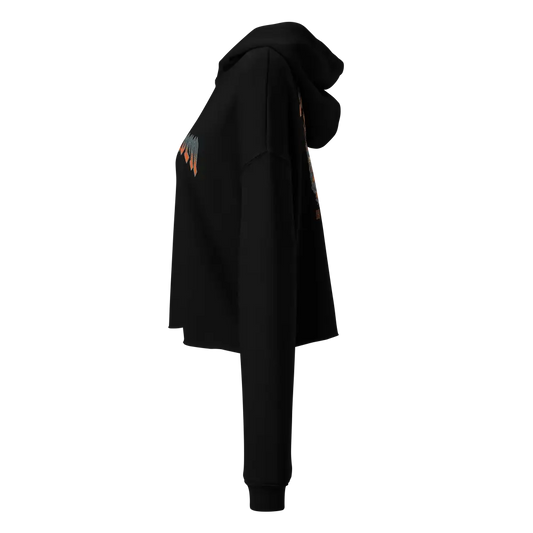 Black Hell Crop Hoodie with orange accents by Australian Clothing Brand