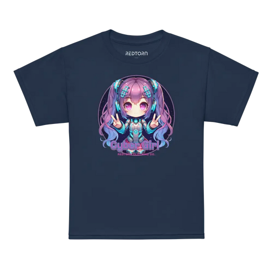 Redtorn Cyber Girl anime t-shirt with chibi pastel hair design for anime fans