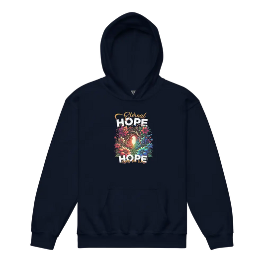 Kids hoodie with eternal hope fireworks design to inspire young hearts