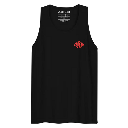 Redtorn Clothing Red Kiss Pixel Reactor black cotton tank top
