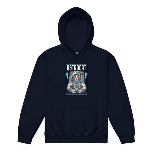 Navy blue Astrocat hoodie with panda astronaut graphic for space enthusiasts