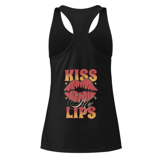 Aeropostale unisex black tank top with colorful lips and text design