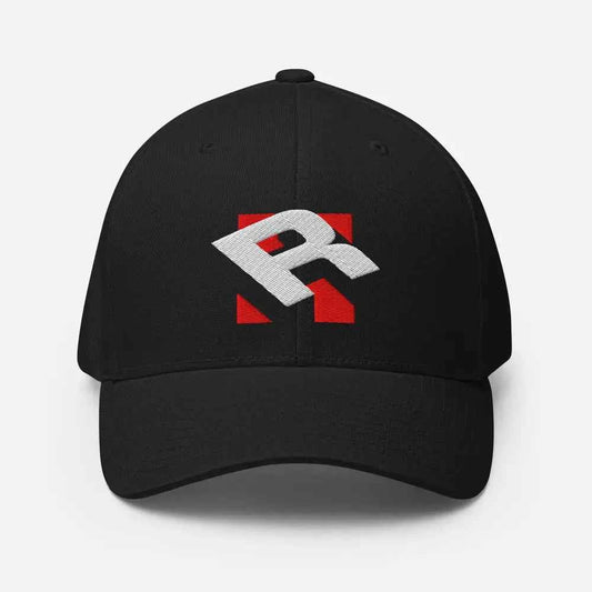 Redtorn R Flexfit unisex baseball cap with red white r logo