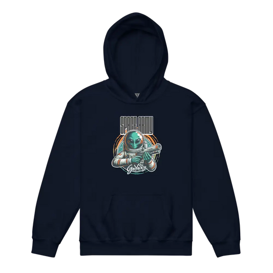 Redtorn Space Army alien hoodie with navy blue astronaut graphic