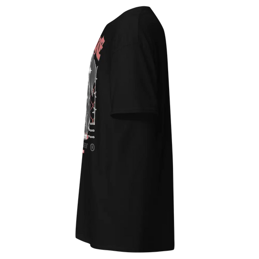 Black Savage Dog Cotton Unisex Classic Tee with Leather Jacket from Redtorn Clothing