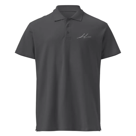 Redtorn Clothing Signature Series black polo shirt with gray polo and white logo