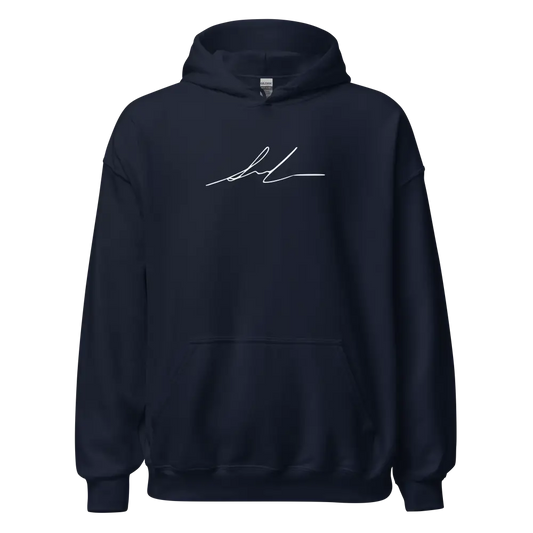 Navy blue Redtorn Signature Series hoodie with white chest design for street wear experience