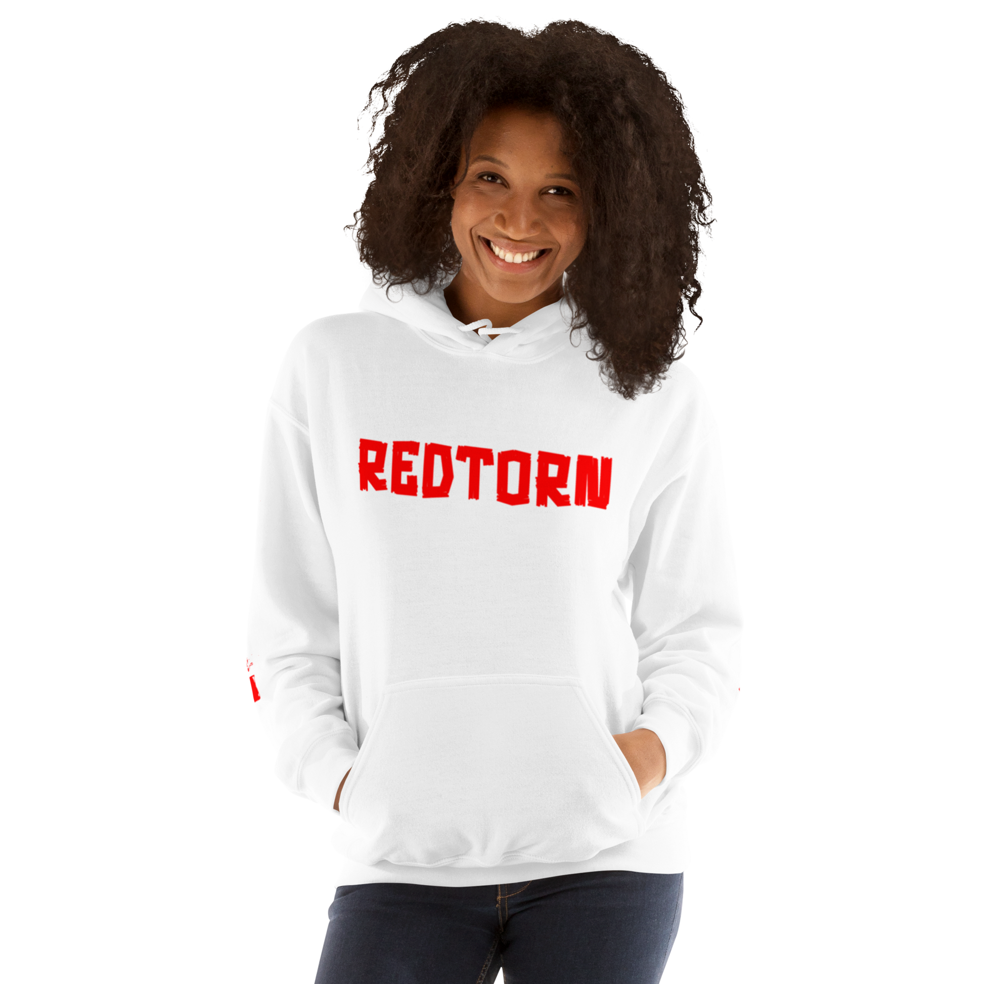 Redtorn Barcode Unisex Hoodie White
