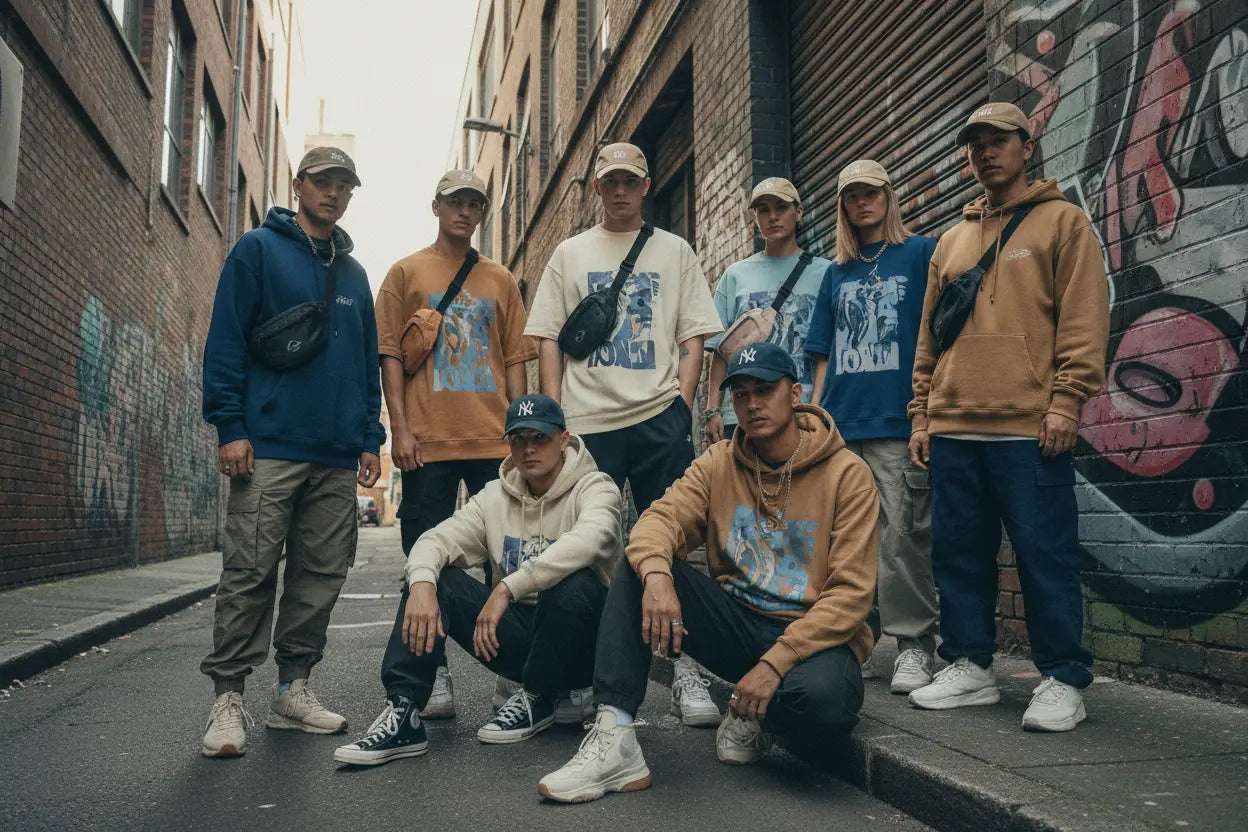 Blue and white Adidas sneakers in Australian streetwear cultural shift