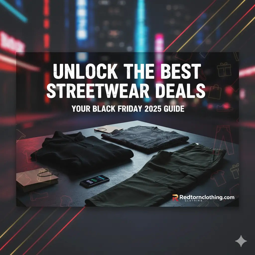 Black Friday streetwear deal: relaxed fit black pants with olive accents