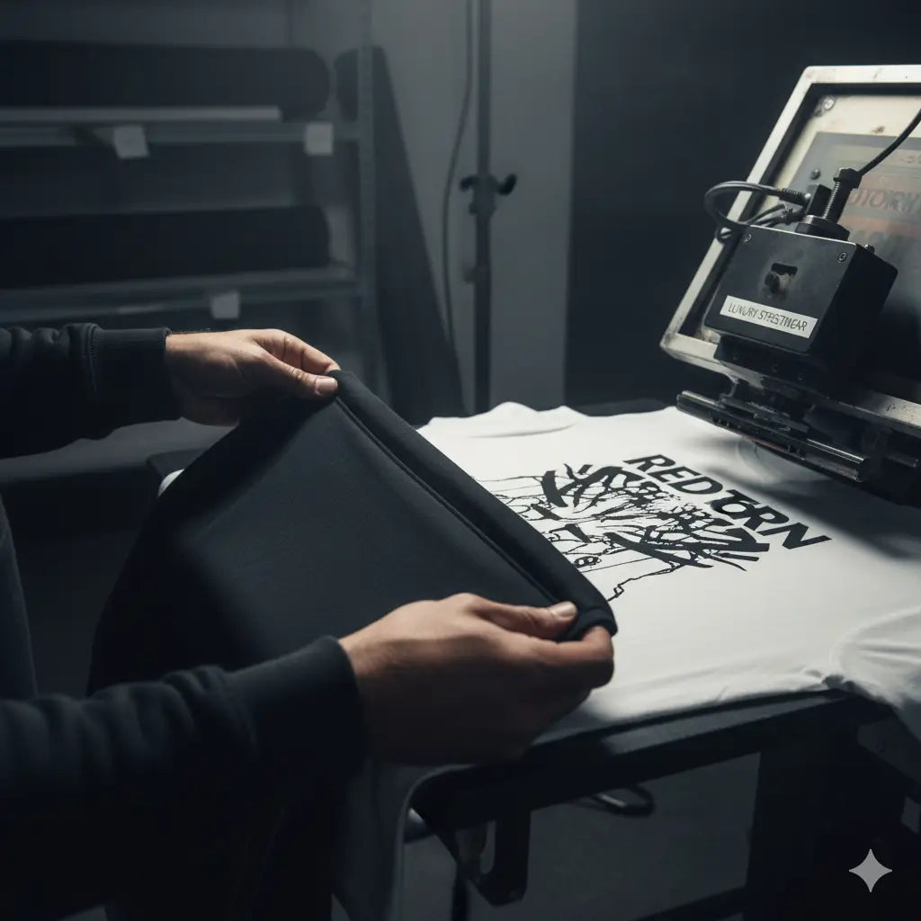 Redtorn black and white t-shirt with graphic design, luxury streetwear style