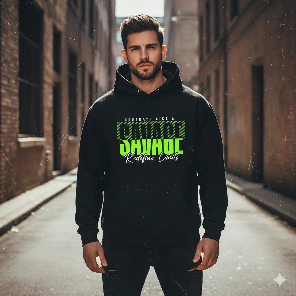 Black Redtorn cotton hoodie with white drawstrings, Australian clothing brand style.