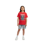 Red Astrocat Space Explorer t-shirt with colorful astronaut cat graphic