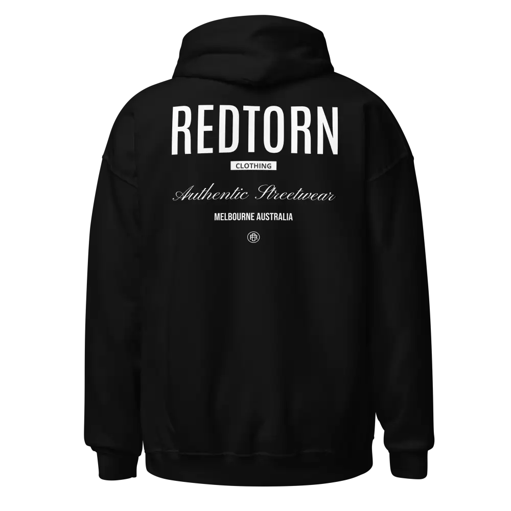 Redtorn Premium Hoodie: Black Heavyweight Sweatshirt with Authentic Streetwear Branding
