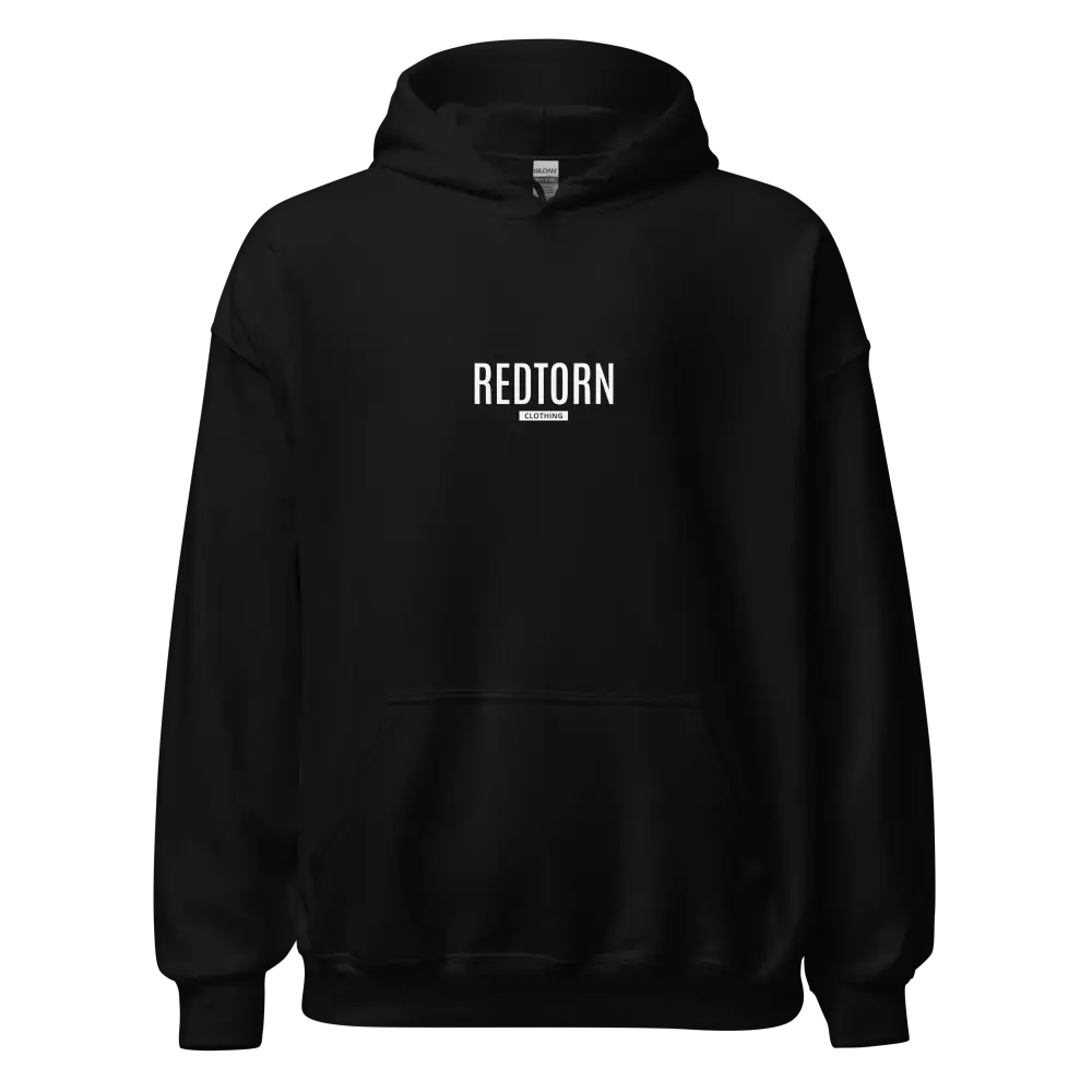 Redtorn Premium Hoodie: Black Heavyweight Sweatshirt with White Branding