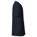 Dark blue zip-up cotton unisex classic jacket with silver zipper