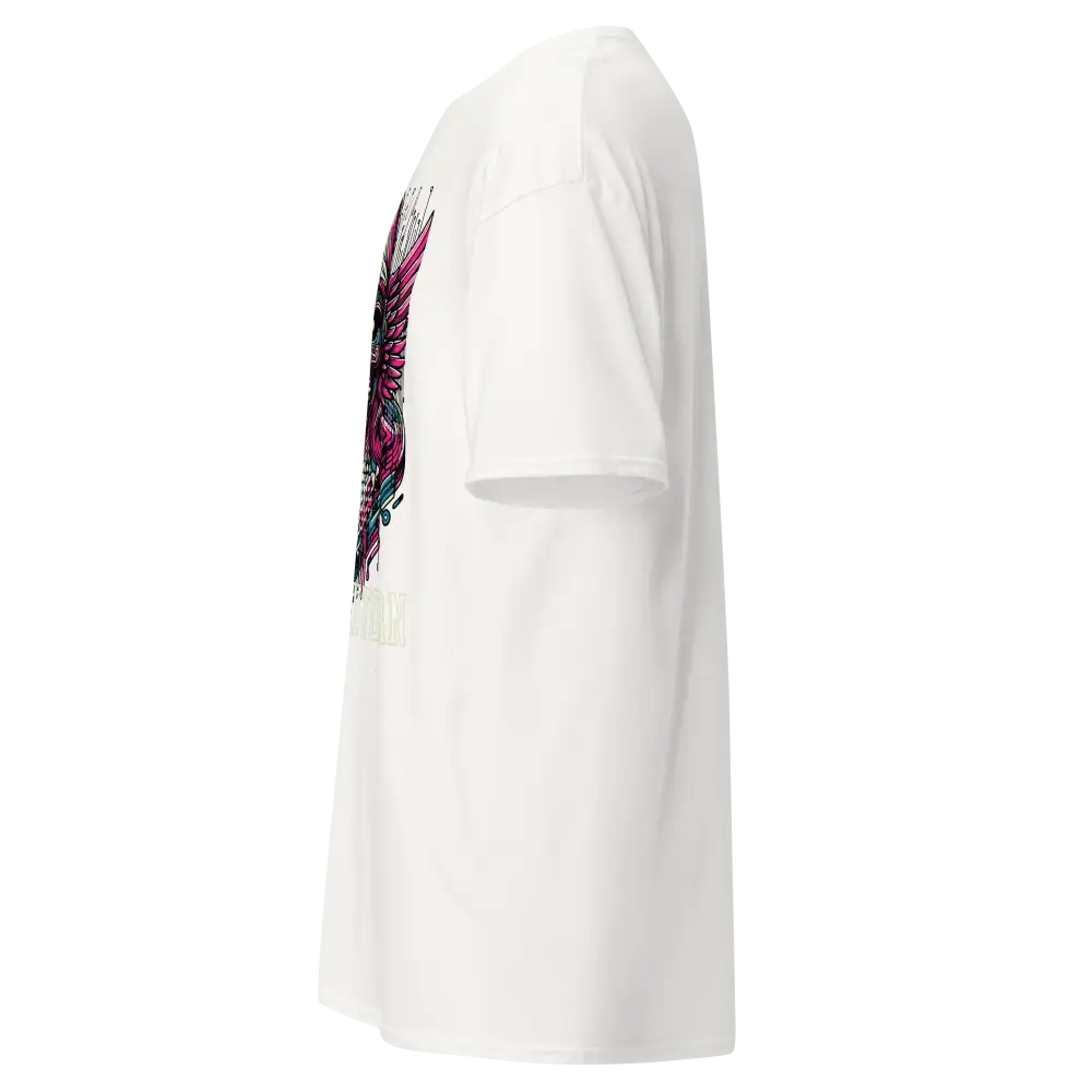 White Winged Woman cotton unisex classic tee with floral back design