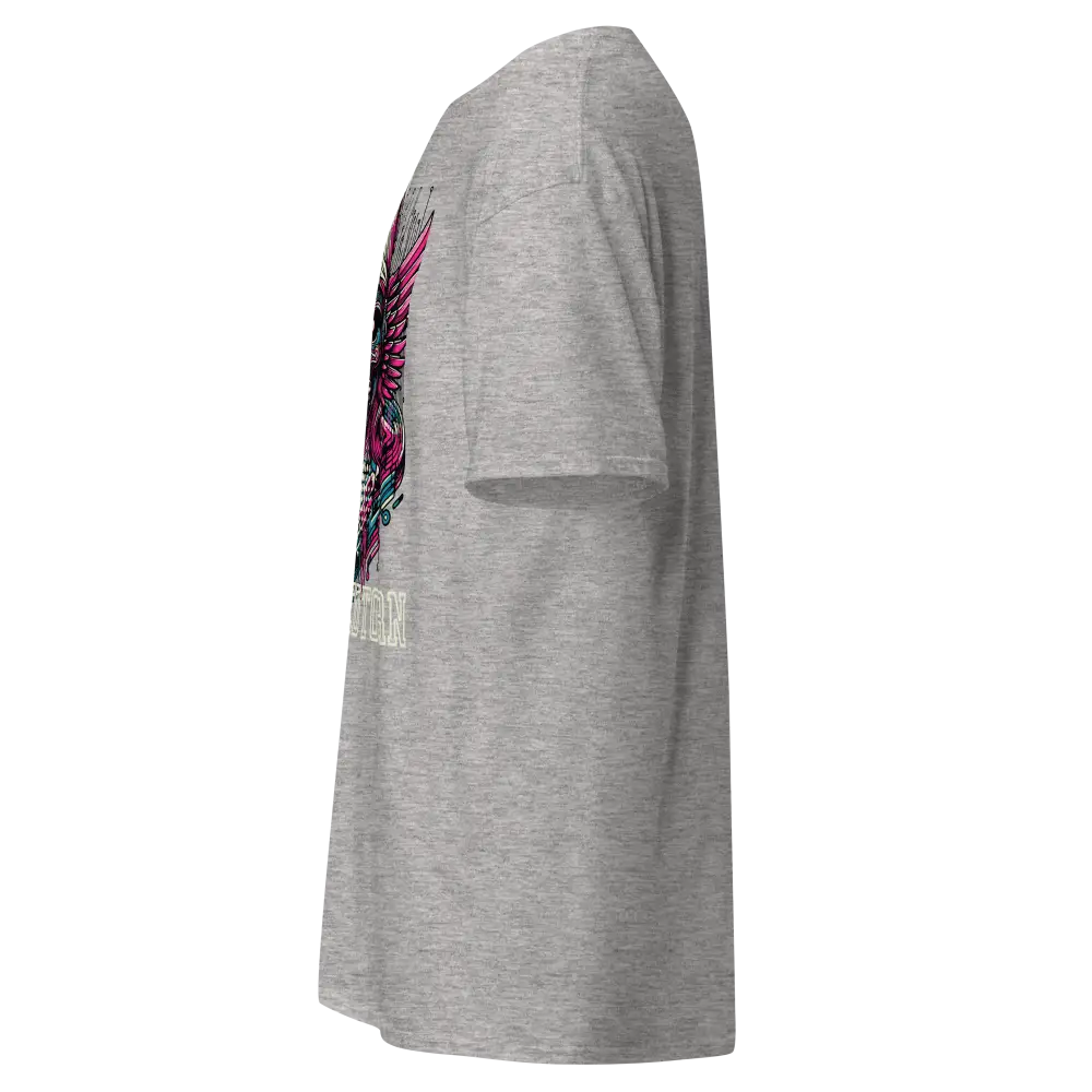 Heather gray Winged Woman cotton unisex classic tee with back floral design