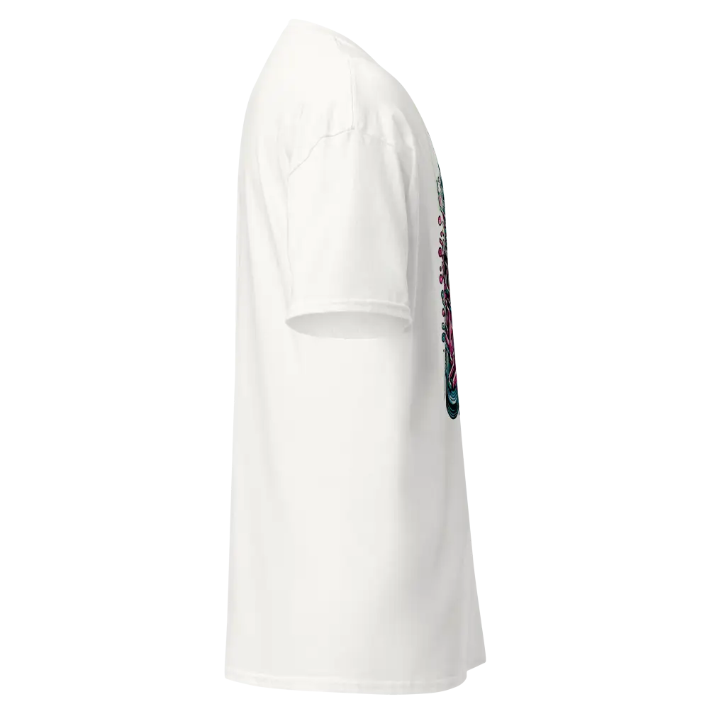 White Winged Woman cotton unisex classic tee with floral sleeve pattern