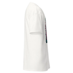 White Winged Woman cotton unisex classic tee with floral sleeve pattern