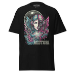 Black Winged Woman cotton unisex classic tee with colorful graphic