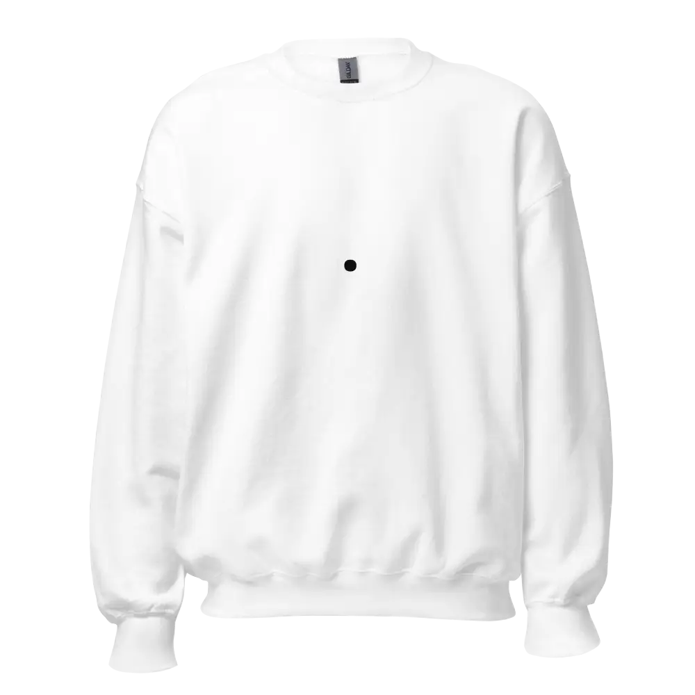 Black classic fit sweatshirt in white with black dot detail by Redtorn Clothing
