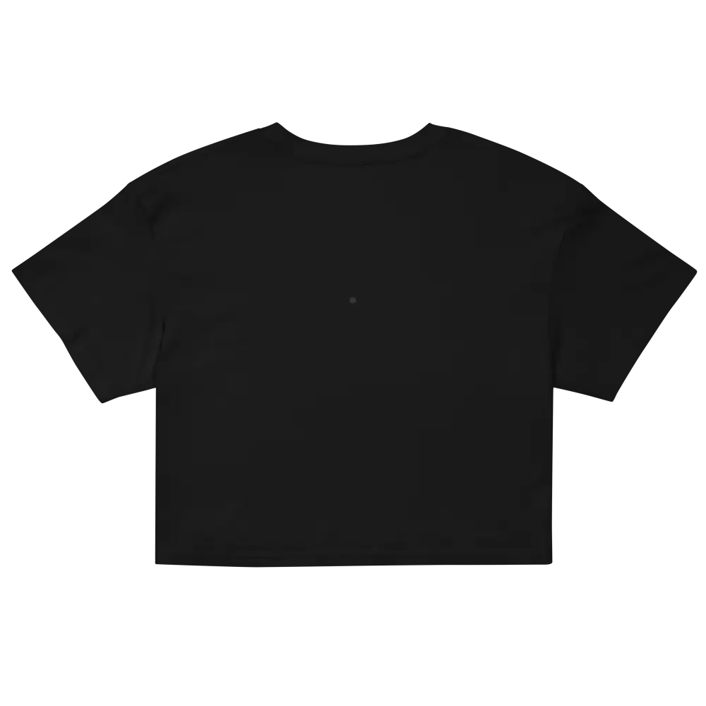 Redtorn Black Combed Cotton Crop Top with white dot chest design