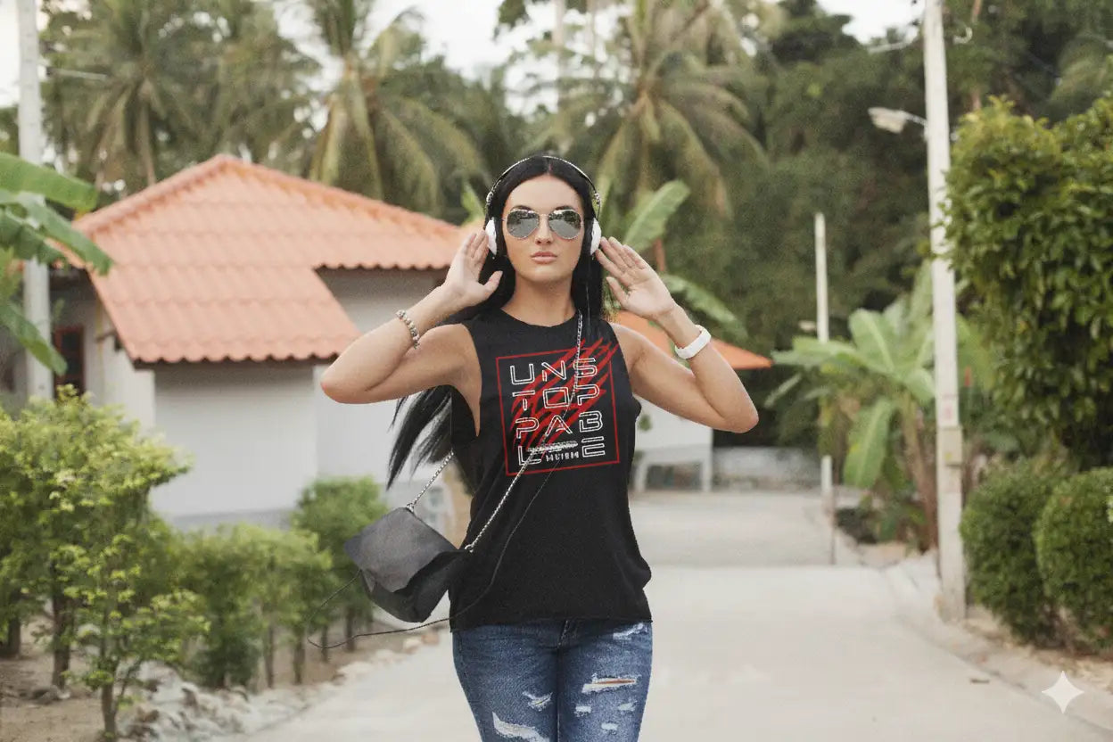 Black distressed denim jeans with white stitching and holes.