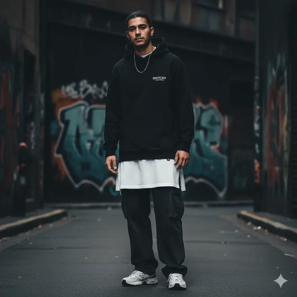 Signature redtorn hoodie from Australian clothing brand, women’s apparel