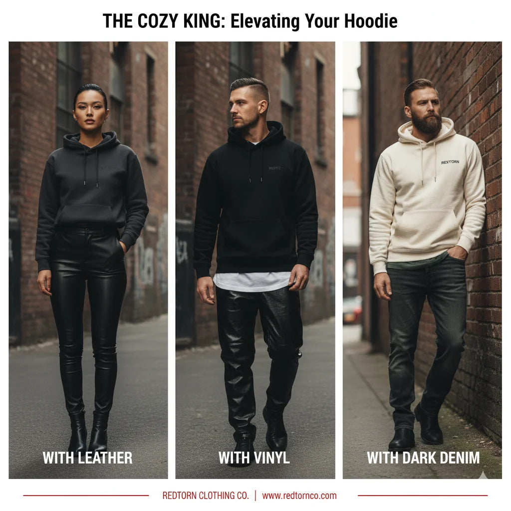 Redtorn Clothing black hoodie in luxury streetwear design