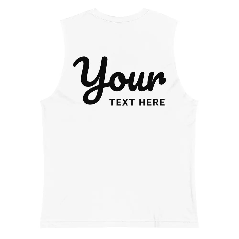 Black Muscle Tank with Custom Text in Relaxed Fit and Low-Cut Armholes