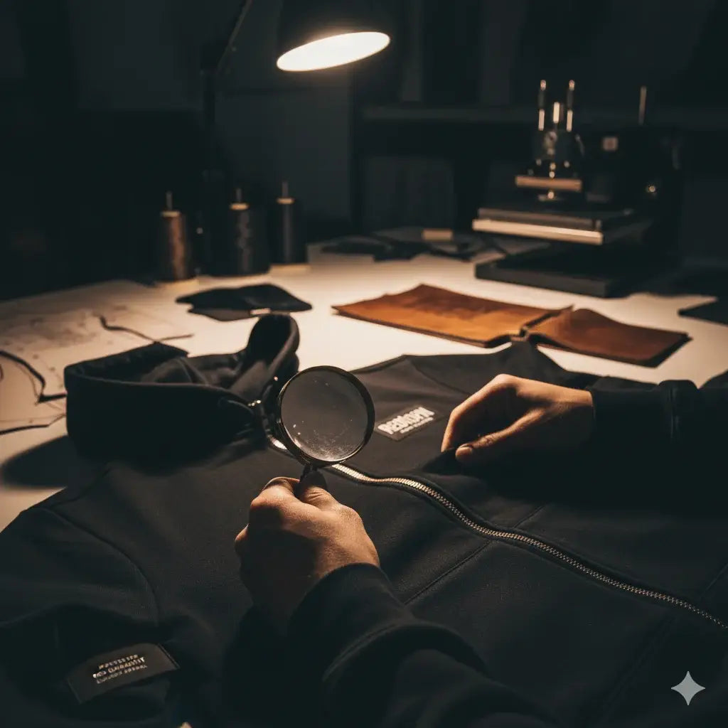 Redtorn black zippered jacket with logo patch, Australian clothing brand luxury streetwear