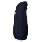 Military Angel premium unisex hoodie in navy blue with aggressive graphic