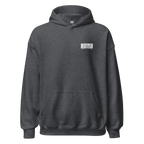 Military Angel premium unisex hoodie in charcoal gray with aggressive Retogn logo