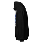 Military Angel premium unisex hoodie with aggressive graphic on black back