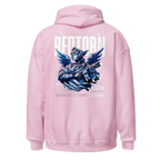 Premium unisex hoodie with military angel aggressive graphic