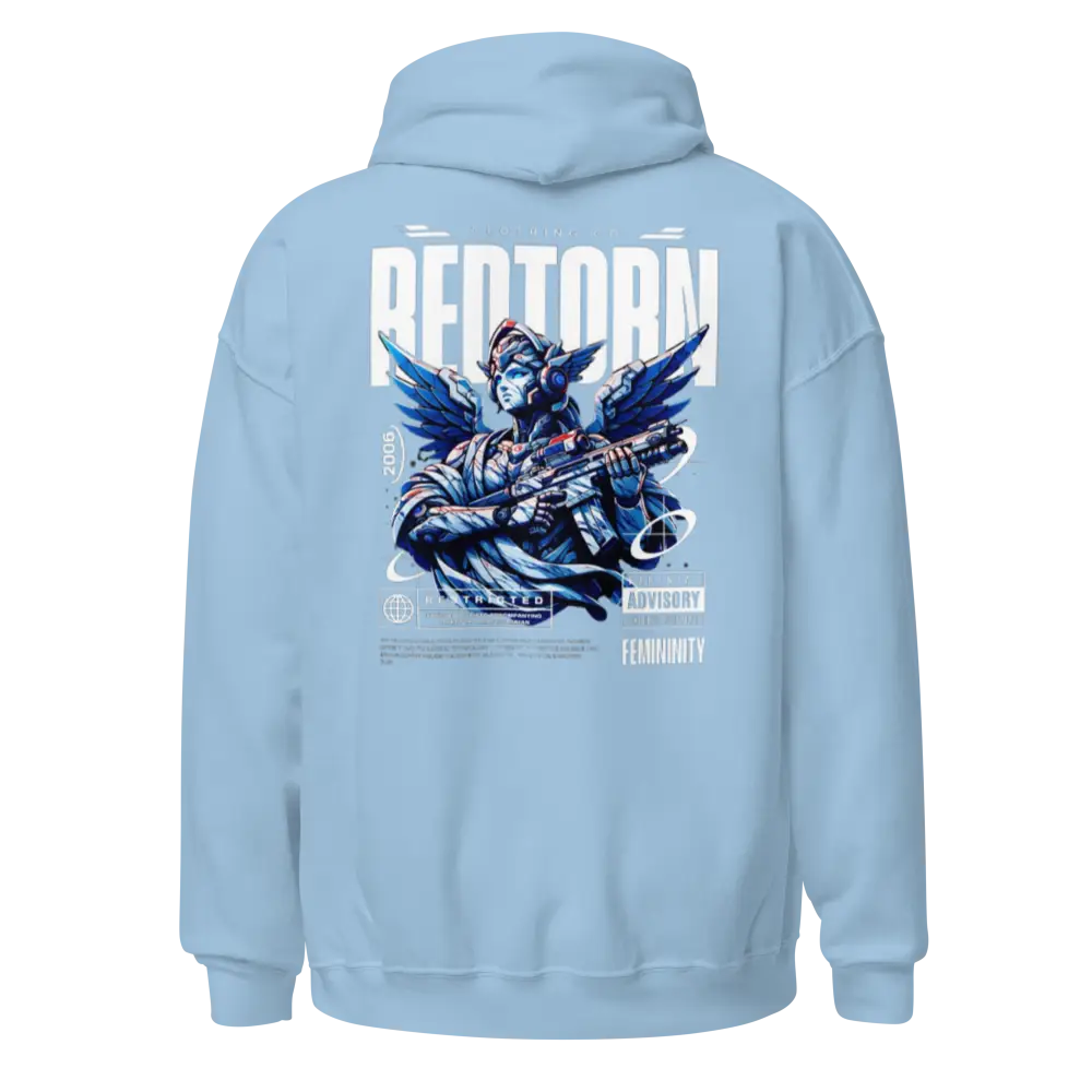 Military Angel premium unisex hoodie with aggressive graphic