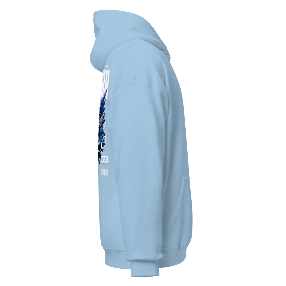 Military Angel premium unisex hoodie with aggressive graphic on back