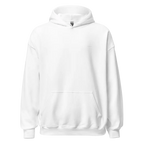 Military Angel premium unisex hoodie with aggressive graphic on white fleece