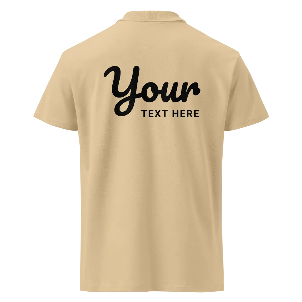 Classic Charcoal Polo Shirt in beige with sleek black text design