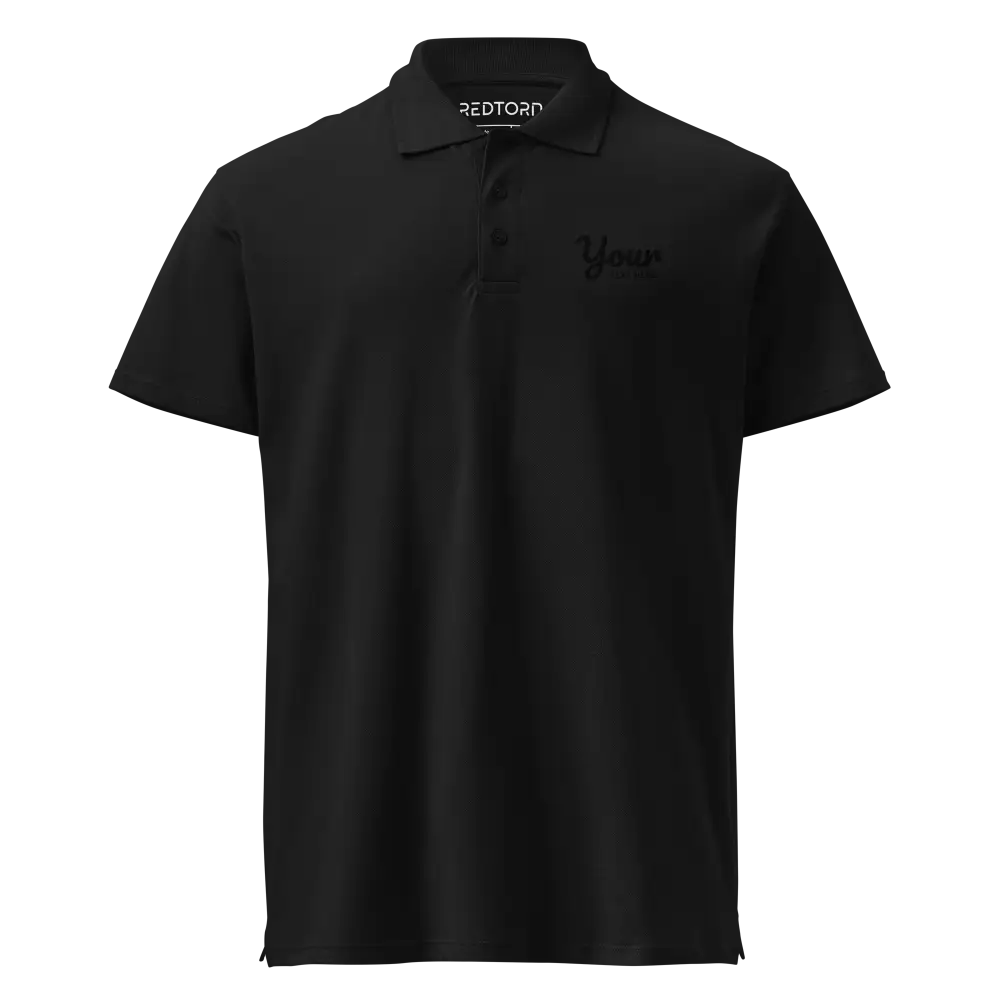 Classic charcoal polo shirt in sleek design with black collar and cuffs