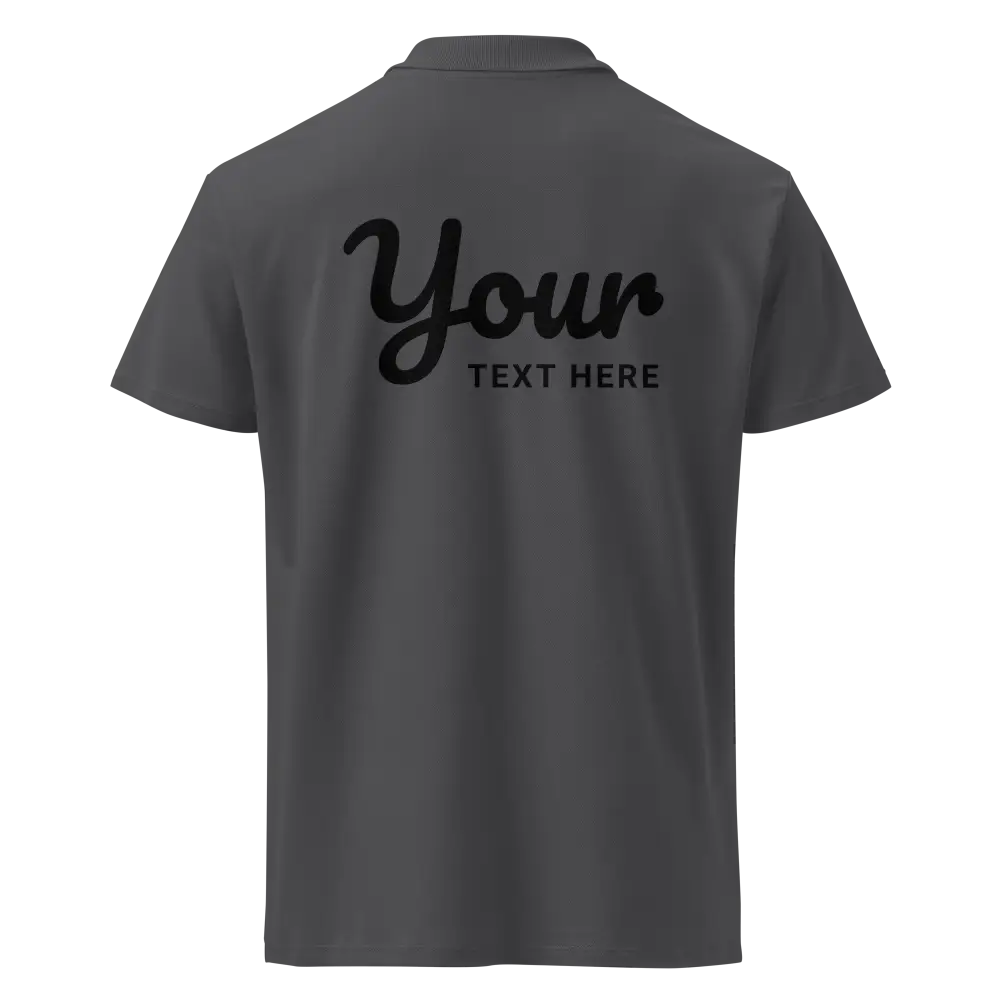 Classic charcoal polo with sleek design on back