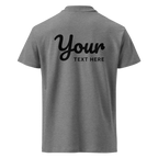 Classic charcoal polo with sleek design on back