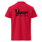 Classic Charcoal Polo Shirt in Red with Sleek Black Text Design