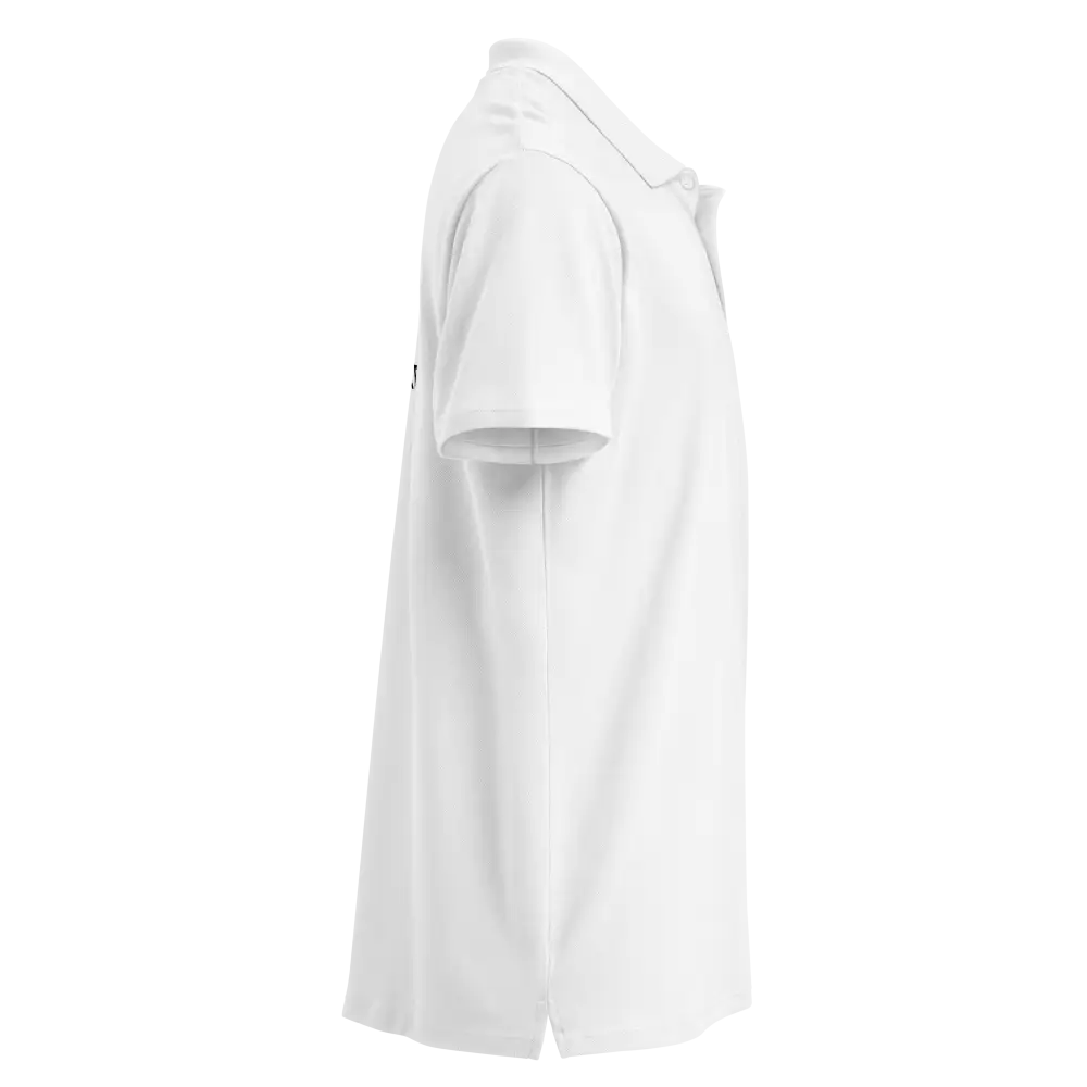 Classic charcoal polo shirt with white hoodie, sleek design