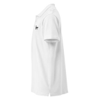 Classic charcoal polo shirt in white cotton with small chest logo