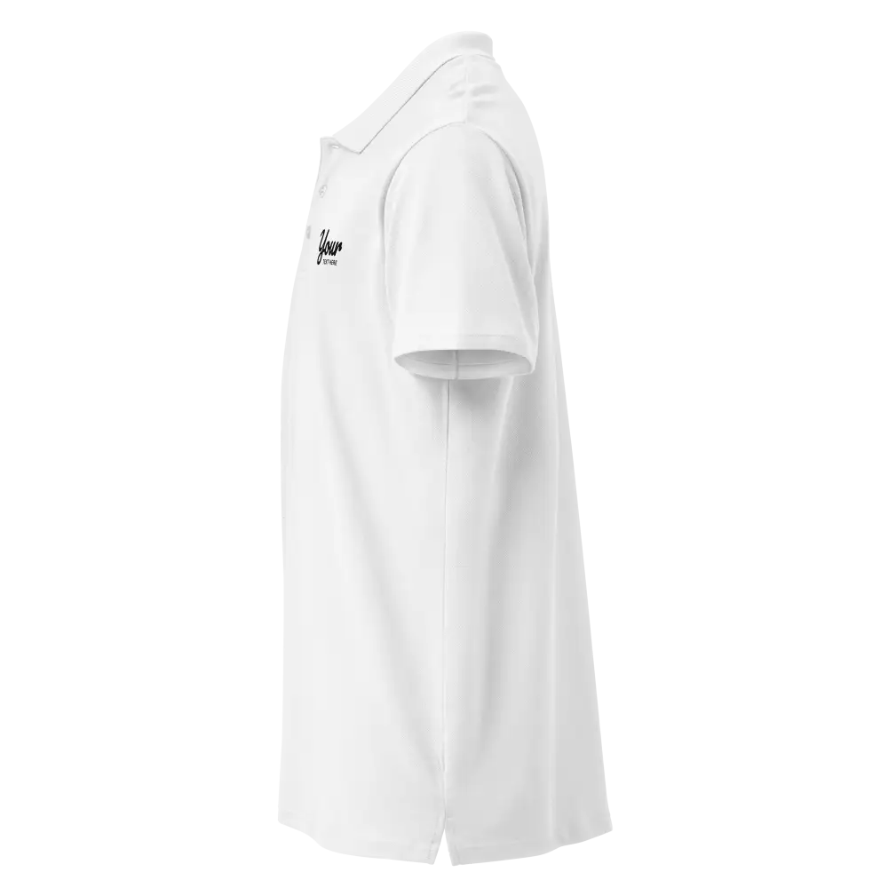 Classic charcoal polo shirt in white cotton with small chest logo