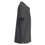 Classic charcoal polo shirt in white cotton with short sleeves and sleek design