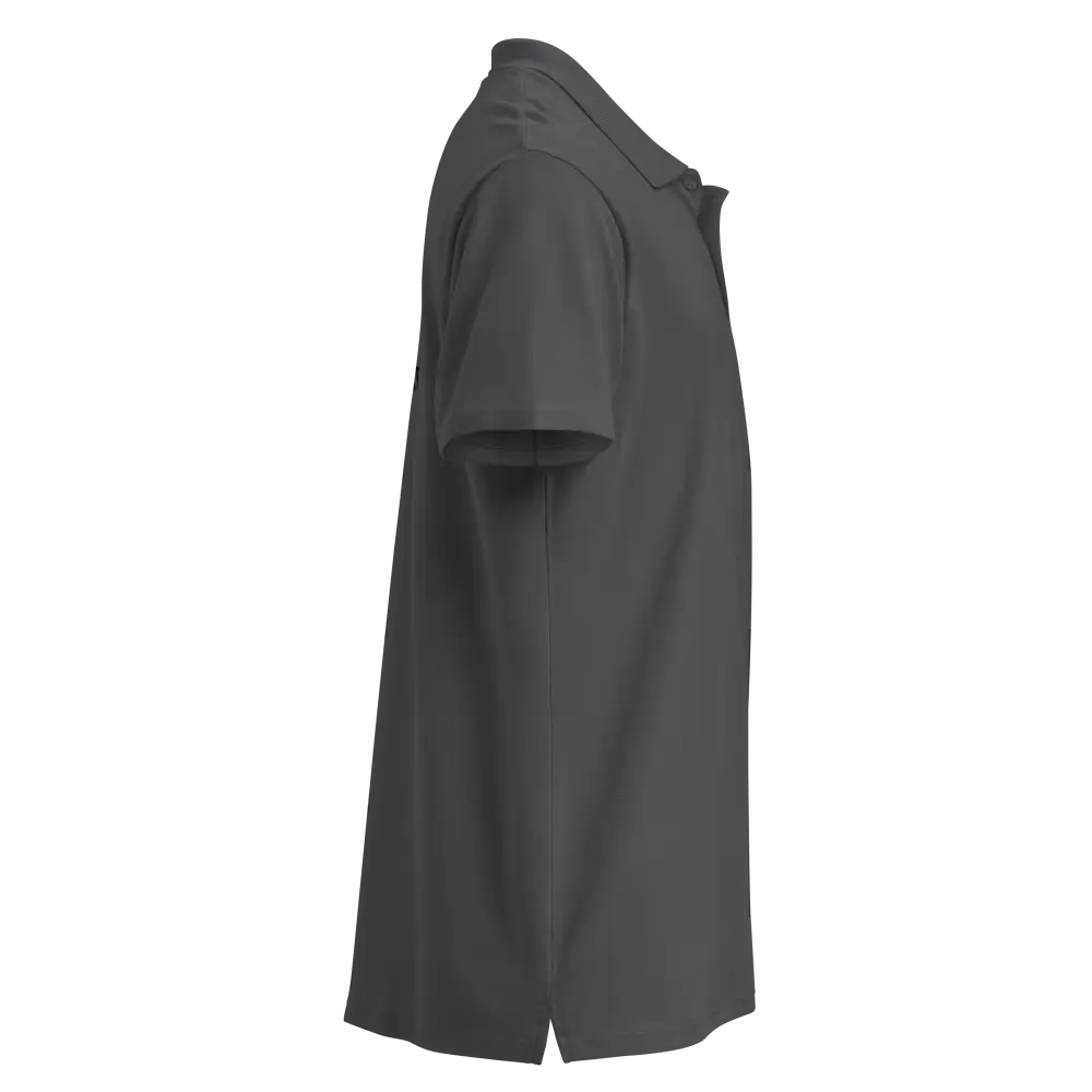 Classic charcoal polo shirt in white cotton with short sleeves and sleek design