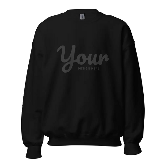 Classic fit black cursive design sweatshirt with white script